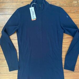 Smartwool Mens Thermal Merino 250 Baselayer 1/4 Zip Small Navy